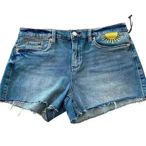BLANK NYC Jean Shorts with Sun and Rainbow Size 29 NEW The Astor